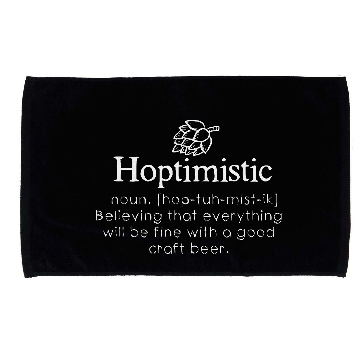 Hoptimistic Hops Craft Beer Lover Gift Homebrew Brewery Microfiber Hand Towel