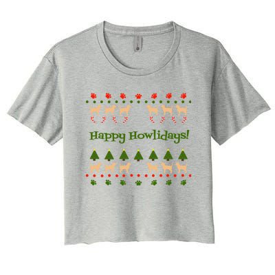 Happy Howlidays! Chihuahua Christmas Gift Women's Crop Top Tee