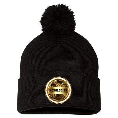 Horologist Horology Clockmaker Watchmaker Timekeeper Watch Collector Clock Lover Pom Pom 12in Knit Beanie