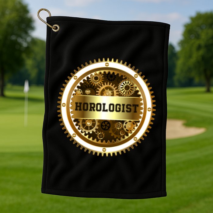 Horologist Horology Clockmaker Watchmaker Timekeeper Watch Collector Clock Lover Golf Towel