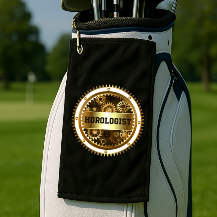 Horologist Horology Clockmaker Watchmaker Timekeeper Watch Collector Clock Lover Golf Towel