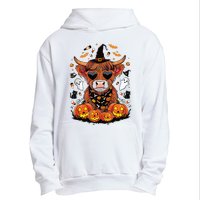 Halloween Highland Cow Farm Western Ghost Cow Witchy Pumpkin Urban Pullover Hoodie