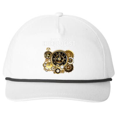 Horologist Horology Clockmaker Watchmaker Clock Lover Timekeeper Watch Collector Snapback Five-Panel Rope Hat