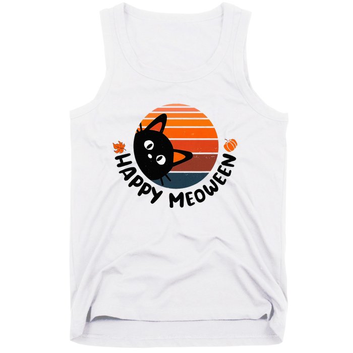 Happy Halloween Cute Halloween Black Cat Happy Meoween Tank Top