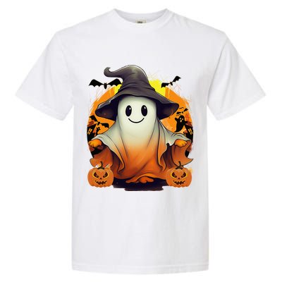 HAPPY HALLOWEEN Cute Halloween Ghost Bat & Halloween Pumpkin Garment-Dyed Heavyweight T-Shirt