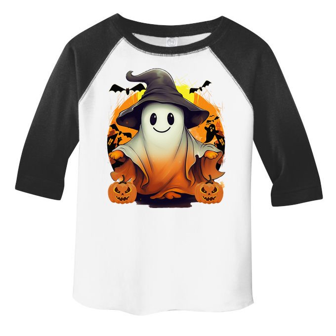 HAPPY HALLOWEEN Cute Halloween Ghost Bat & Halloween Pumpkin Toddler Fine Jersey T-Shirt