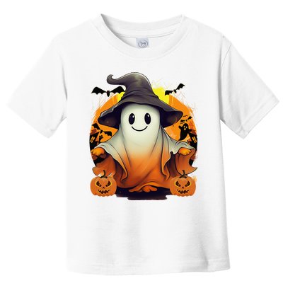 HAPPY HALLOWEEN Cute Halloween Ghost Bat & Halloween Pumpkin Toddler T-Shirt