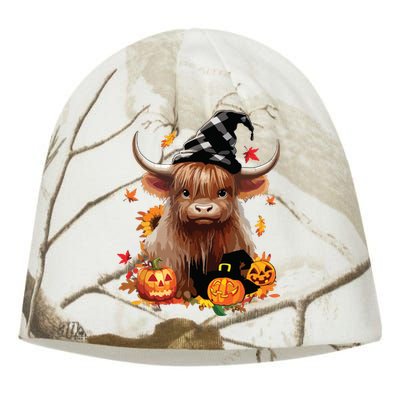 Halloween Highland Cow Witchy Cow Spooky Pumpkin Hello Fall Kati - Camo Knit Beanie