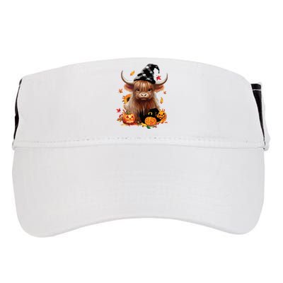 Halloween Highland Cow Witchy Cow Spooky Pumpkin Hello Fall Adult Drive Performance Visor