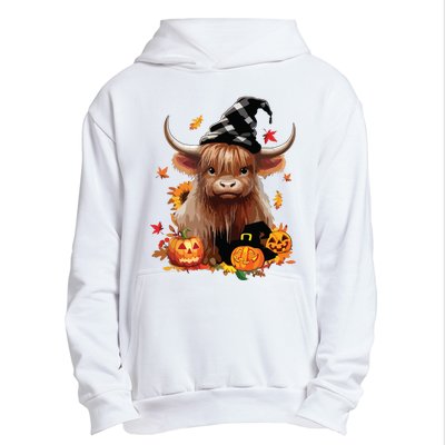 Halloween Highland Cow Witchy Cow Spooky Pumpkin Hello Fall Urban Pullover Hoodie