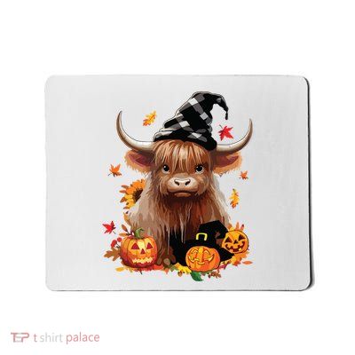 Halloween Highland Cow Witchy Cow Spooky Pumpkin Hello Fall Mousepad
