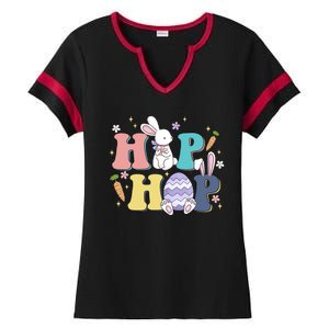 Hip Hop Cute Easter Bunny Ladies Halftime Notch Neck Tee