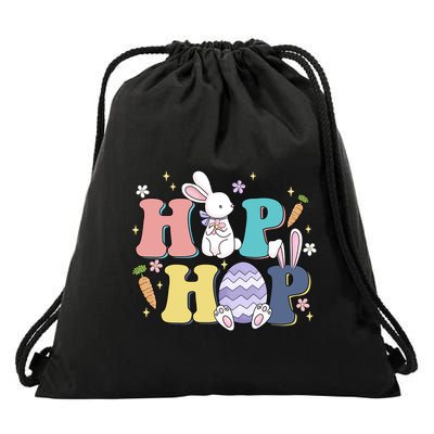 Hip Hop Cute Easter Bunny Drawstring Bag