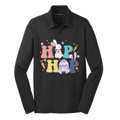 Hip Hop Cute Easter Bunny Silk Touch Performance Long Sleeve Polo