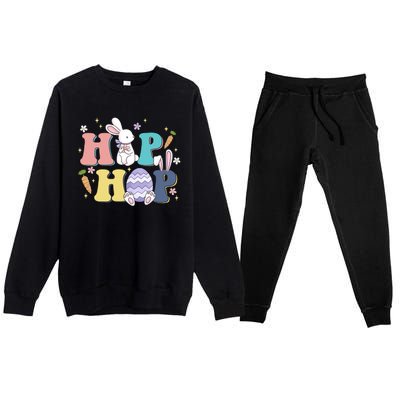 Hip Hop Cute Easter Bunny Premium Crewneck Sweatsuit Set