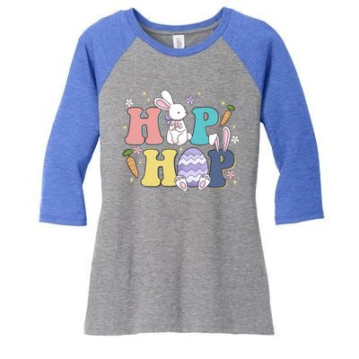 Hip Hop Cute Easter Bunny Women's Tri-Blend 3/4-Sleeve Raglan Shirt