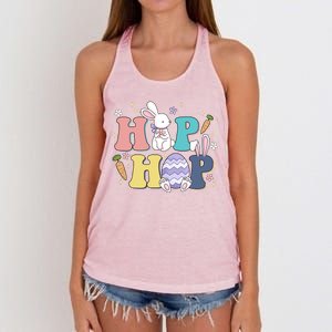 Hip Hop Cute Easter Bunny Women's Knotted Racerback Tank