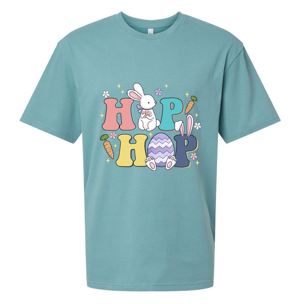 Hip Hop Cute Easter Bunny Sueded Cloud Jersey T-Shirt