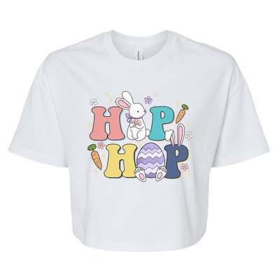 Hip Hop Cute Easter Bunny Bella+Canvas Jersey Crop Tee