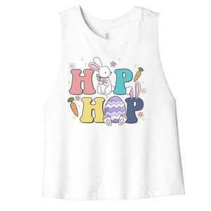 Hip Hop Cute Easter Bunny Women's Racerback Cropped Tank