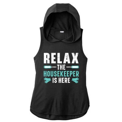 Housekeeping Housekeeper Cleaner Job Cleaning Crew Ladies PosiCharge Tri-Blend Wicking Draft Hoodie Tank