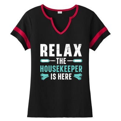 Housekeeping Housekeeper Cleaner Job Cleaning Crew Ladies Halftime Notch Neck Tee