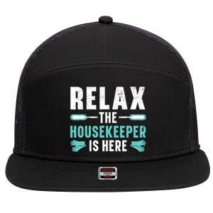 Housekeeping Housekeeper Cleaner Job Cleaning Crew 7 Panel Mesh Trucker Snapback Hat