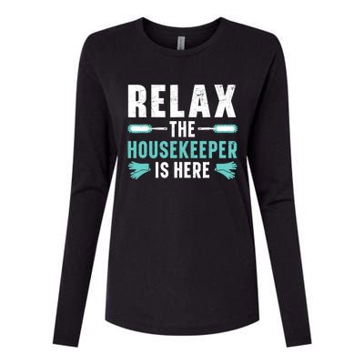 Housekeeping Housekeeper Cleaner Job Cleaning Crew Womens Cotton Relaxed Long Sleeve T-Shirt