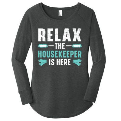 Housekeeping Housekeeper Cleaner Job Cleaning Crew Women's Perfect Tri Tunic Long Sleeve Shirt