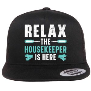 Housekeeping Housekeeper Cleaner Job Cleaning Crew Flat Bill Trucker Hat