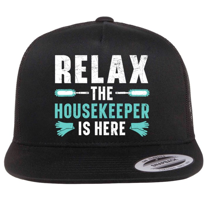 Housekeeping Housekeeper Cleaner Job Cleaning Crew Flat Bill Trucker Hat