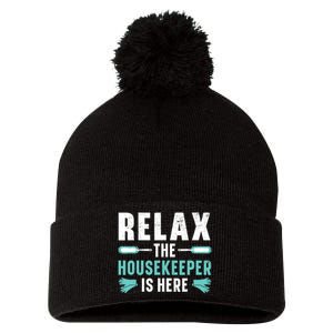 Housekeeping Housekeeper Cleaner Job Cleaning Crew Pom Pom 12in Knit Beanie