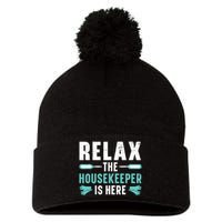 Housekeeping Housekeeper Cleaner Job Cleaning Crew Pom Pom 12in Knit Beanie