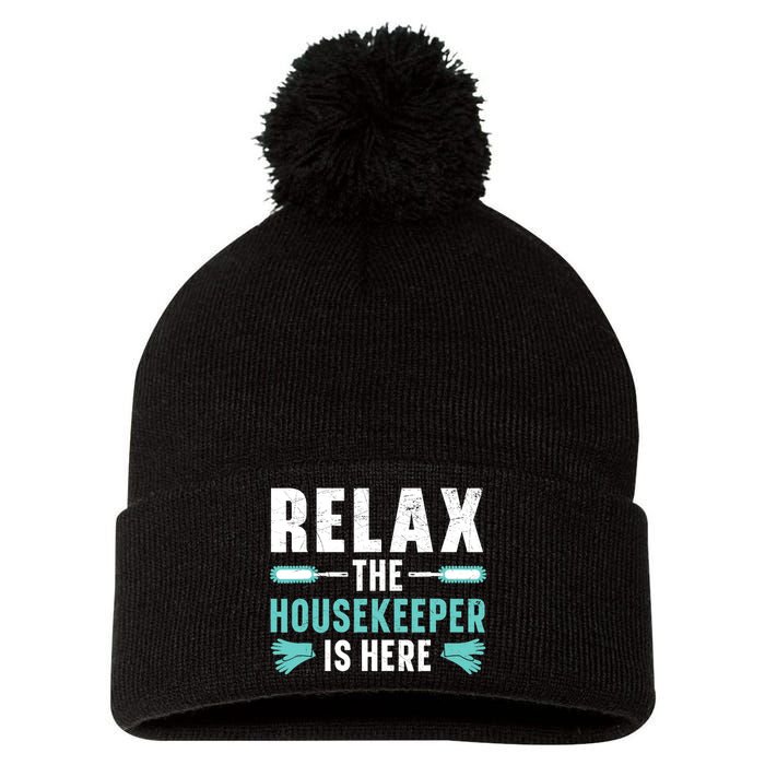 Housekeeping Housekeeper Cleaner Job Cleaning Crew Pom Pom 12in Knit Beanie