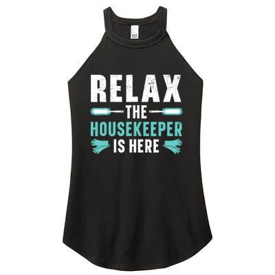 Housekeeping Housekeeper Cleaner Job Cleaning Crew Women's Perfect Tri Rocker Tank