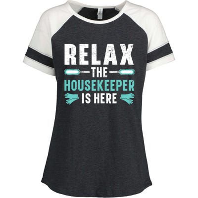 Housekeeping Housekeeper Cleaner Job Cleaning Crew Enza Ladies Jersey Colorblock Tee