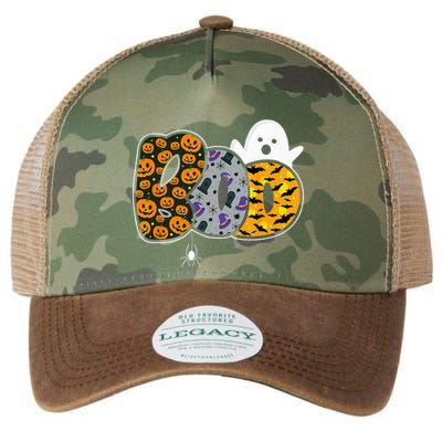 Hilarious Halloween Costume with Ghosts and Pumpkins Legacy Tie Dye Trucker Hat