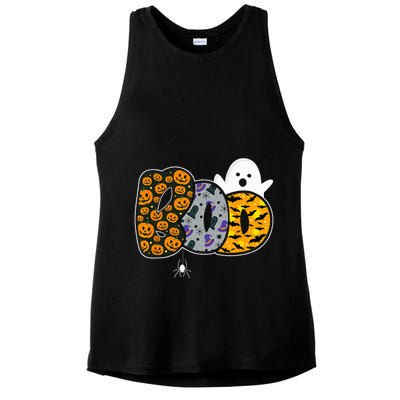 Hilarious Halloween Costume with Ghosts and Pumpkins Ladies PosiCharge Tri-Blend Wicking Tank