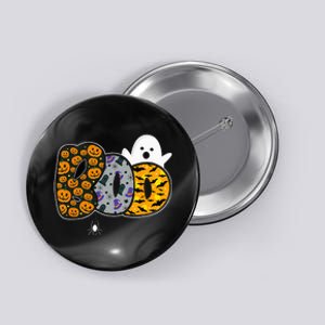 Hilarious Halloween Costume with Ghosts and Pumpkins Button