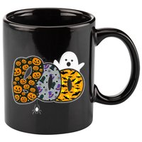 Hilarious Halloween Costume with Ghosts and Pumpkins 11oz C Handle Ceramic Mug