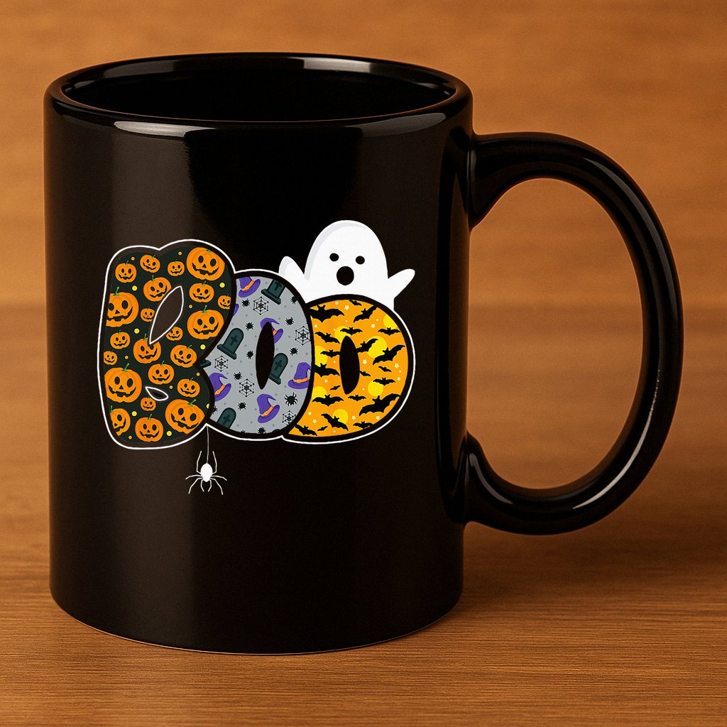 Hilarious Halloween Costume with Ghosts and Pumpkins 11oz C Handle Ceramic Mug