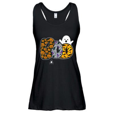 Hilarious Halloween Costume with Ghosts and Pumpkins Ladies Essential Flowy Tank