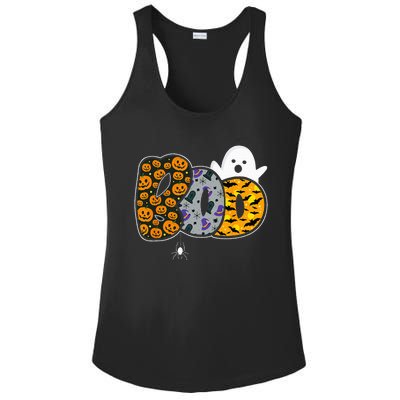 Hilarious Halloween Costume with Ghosts and Pumpkins Ladies PosiCharge Competitor Racerback Tank