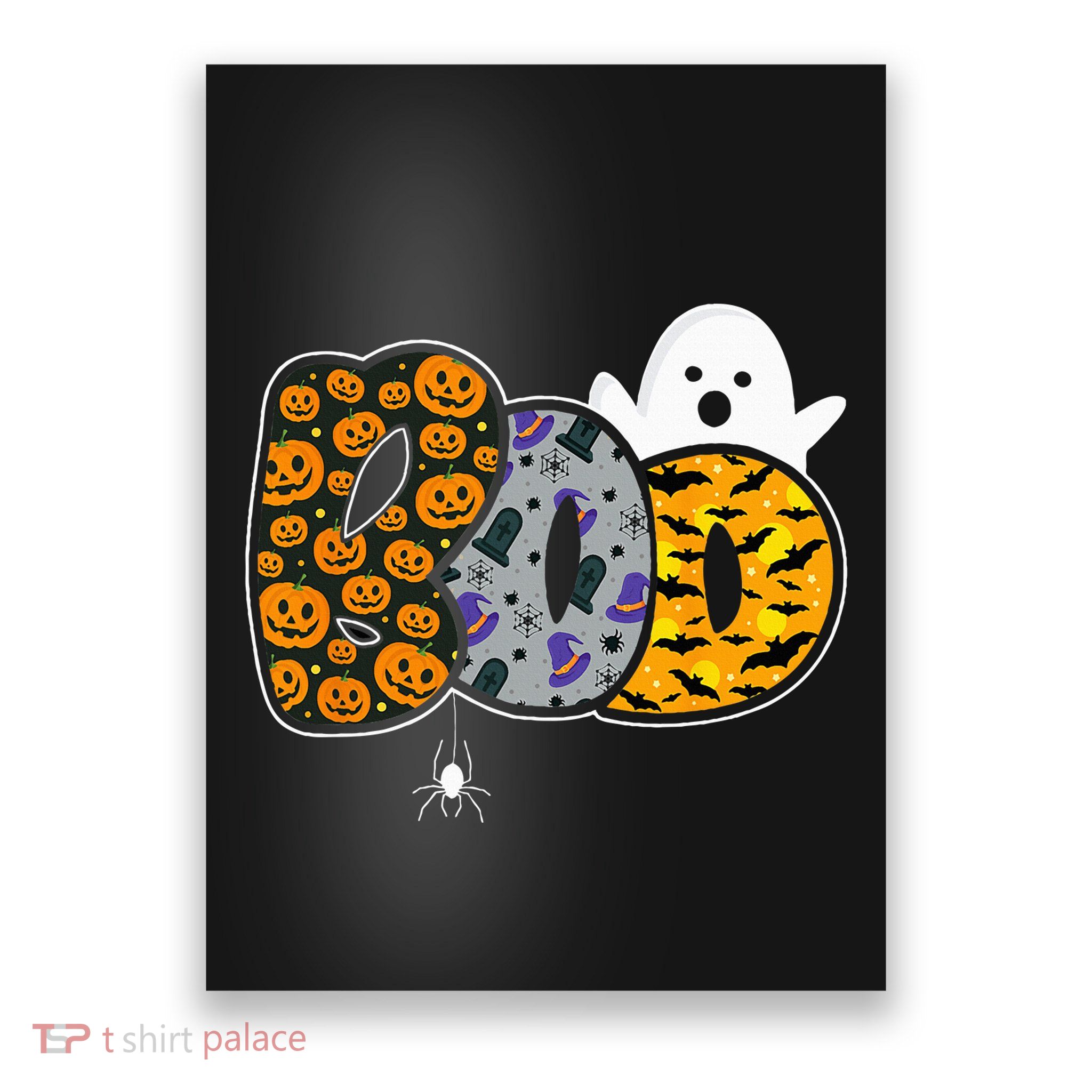Hilarious Halloween Costume with Ghosts and Pumpkins Poster