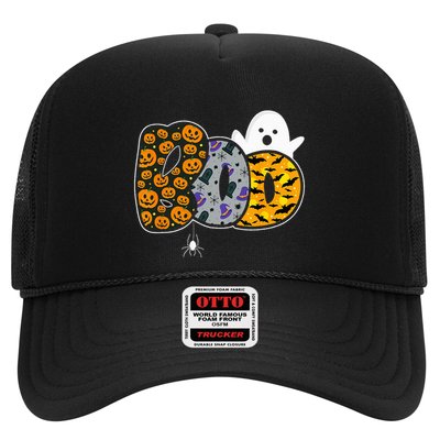 Hilarious Halloween Costume with Ghosts and Pumpkins Trucker Hat