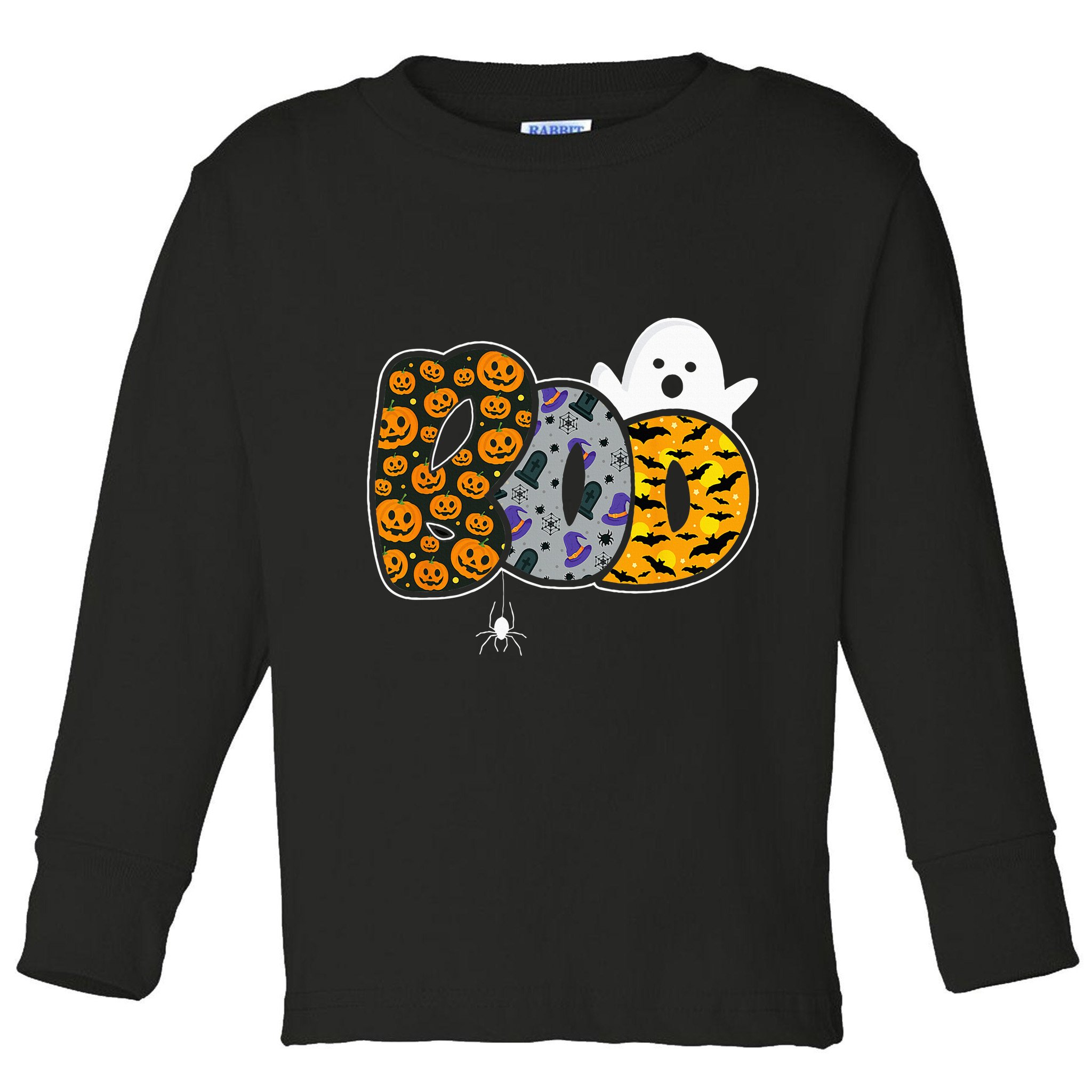 Hilarious Halloween Costume with Ghosts and Pumpkins Toddler Long Sleeve Shirt