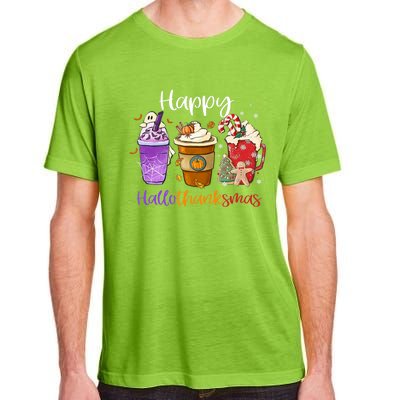 Happy Hallothanksmas Coffee Latte Halloween Thanksgiving Meaningful Gift Adult ChromaSoft Performance T-Shirt