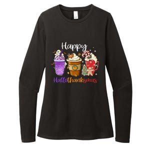 Happy Hallothanksmas Coffee Latte Halloween Thanksgiving Meaningful Gift Womens CVC Long Sleeve Shirt