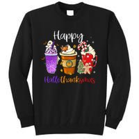 Happy Hallothanksmas Coffee Latte Halloween Thanksgiving Tall Sweatshirt