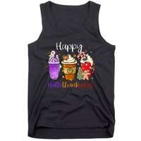 Happy Hallothanksmas Coffee Latte Halloween Thanksgiving Tank Top